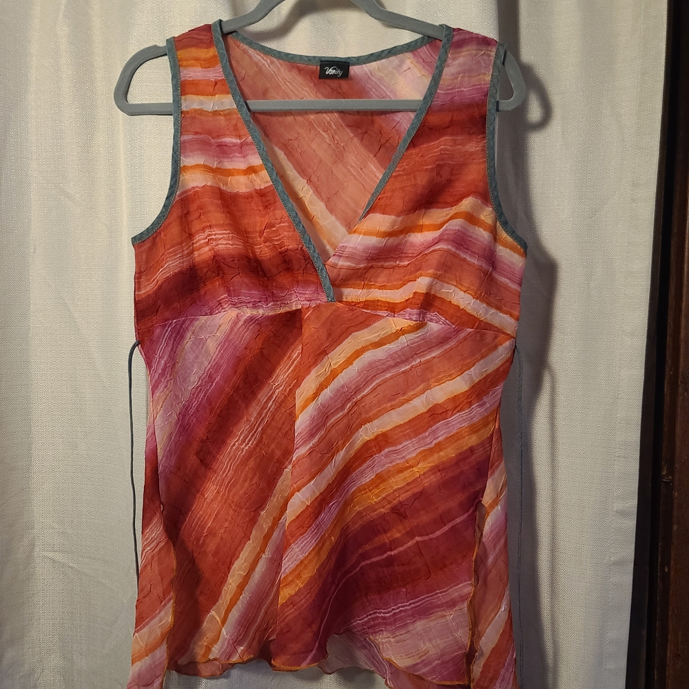 Vanity Multicolor Striped Tank Top